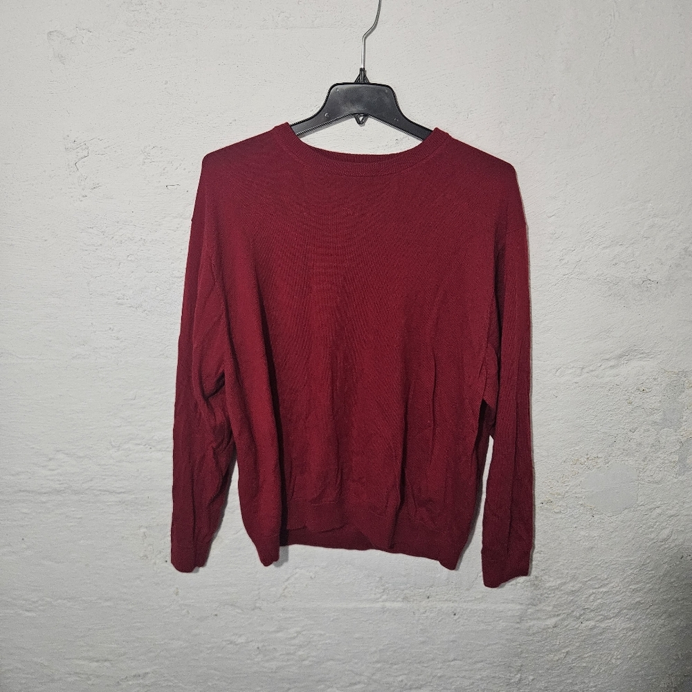 Hart Schaffner Marx Mens 3XB Red Extra Fine Merino Wool Long Sleeve Shirt